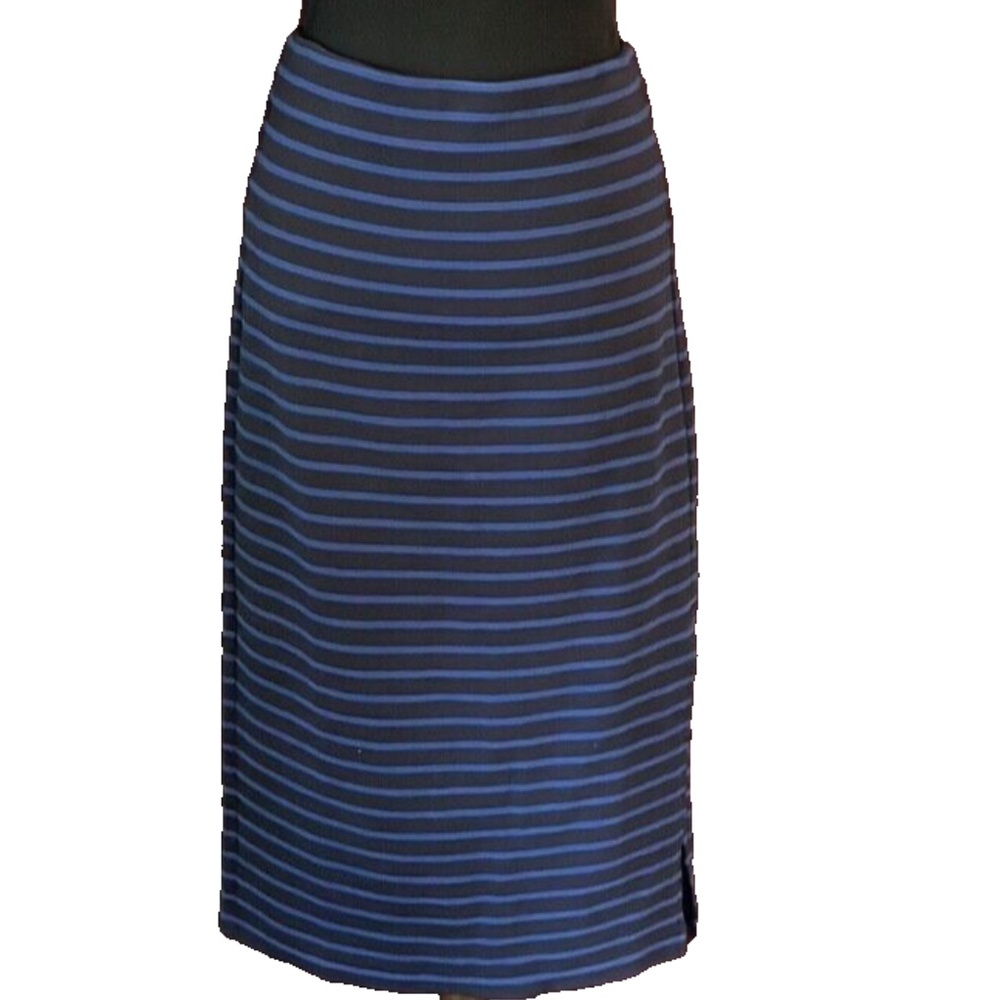 LOFT Ribbed Bodycon Blue Midi Skirt M - Picture 2 of 6